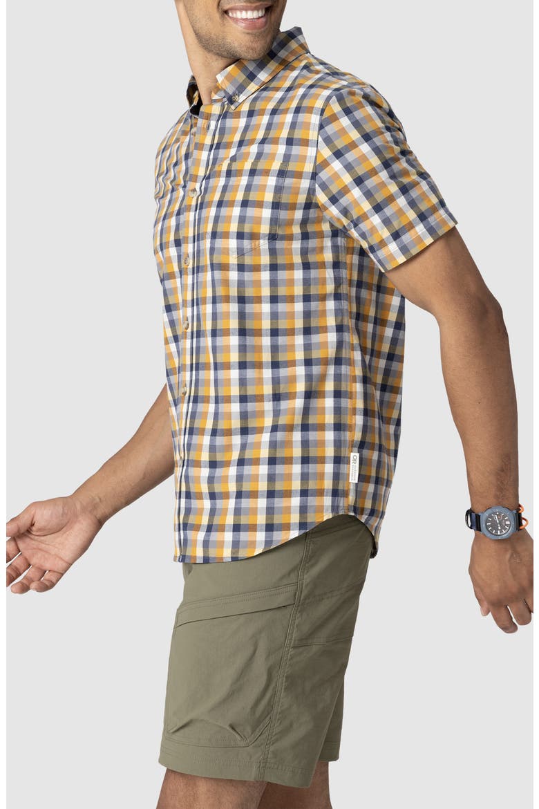 Rooftop Short Sleeve Button-Down Shirt, Alternate, color, SEDONA PLAID