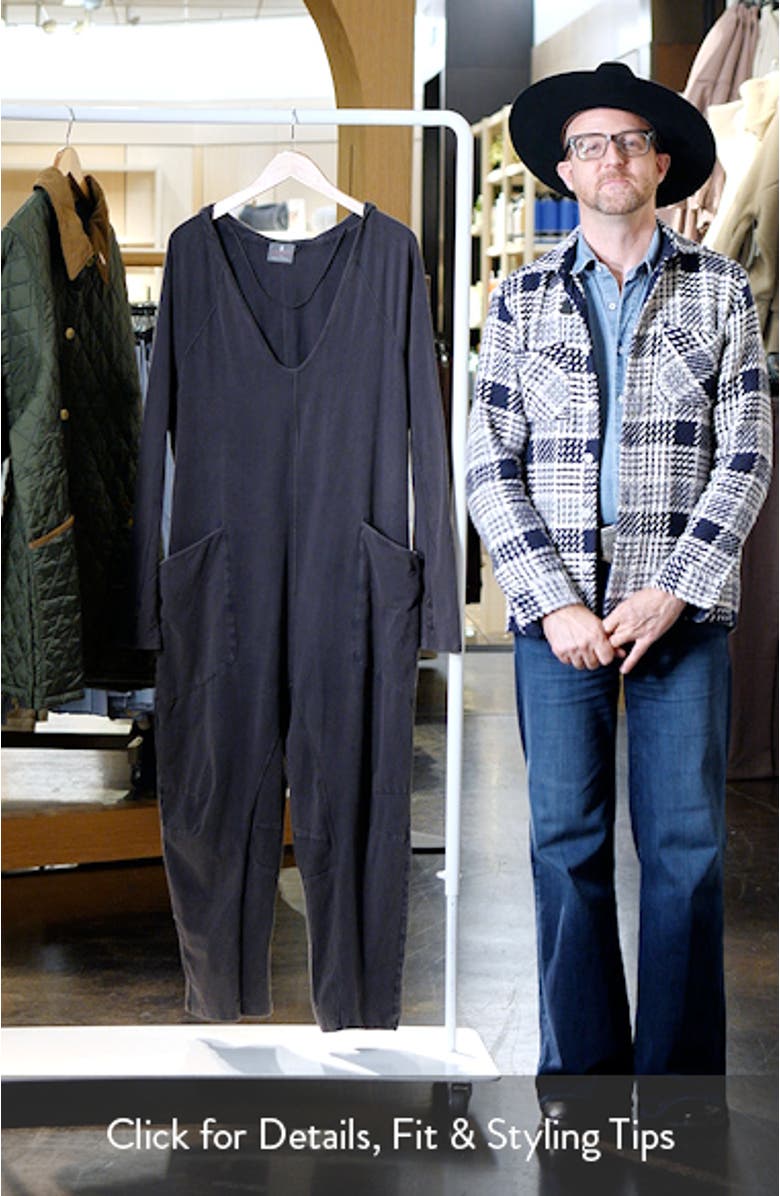 Free People FP Movement Hot Shot Long Sleeve Stretch Cotton Jumpsuit, sales video thumbnail