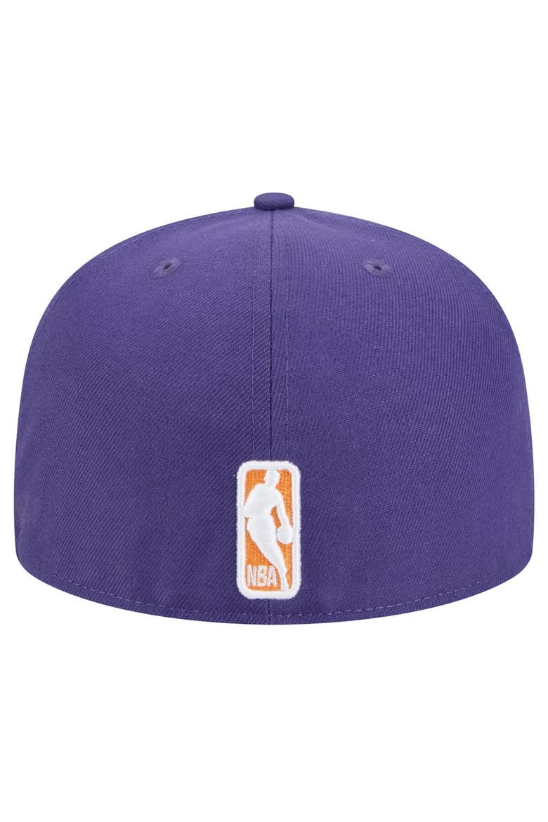 Men's New Era Purple Phoenix Suns Sport Night Script Sided 59FIFTY Fitted Hat, Alternate, color, Purple