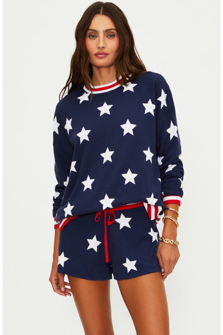 Balboa Star Knit Cover-Up Shorts, Alternate, color, TWILIGHT STARS