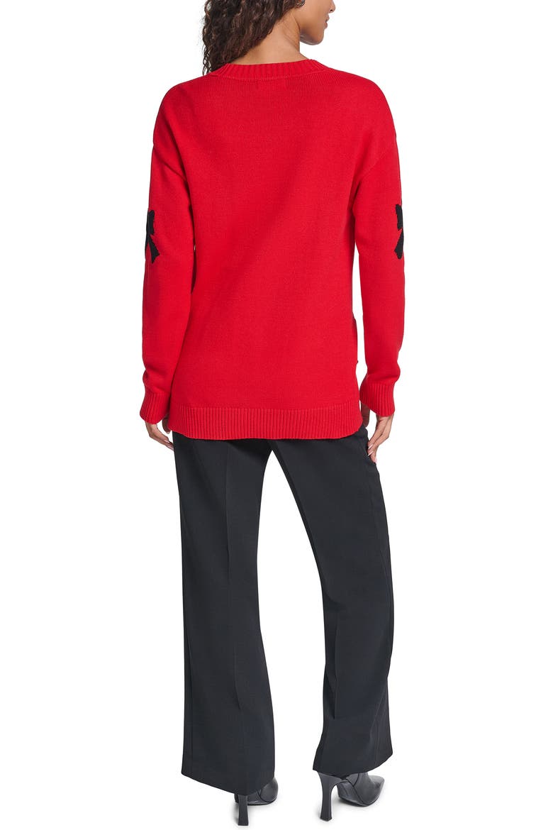 Bow Cardigan, Alternate, color, ADMIRAL RED/ BLACK