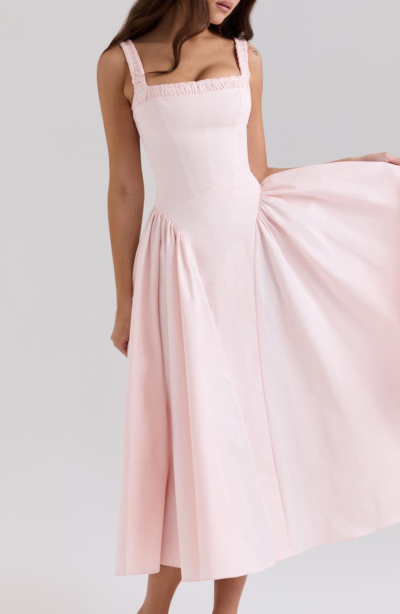 HOUSE OF CB Dorothy Stretch Cotton Dress, Alternate, color, Veiled Rose