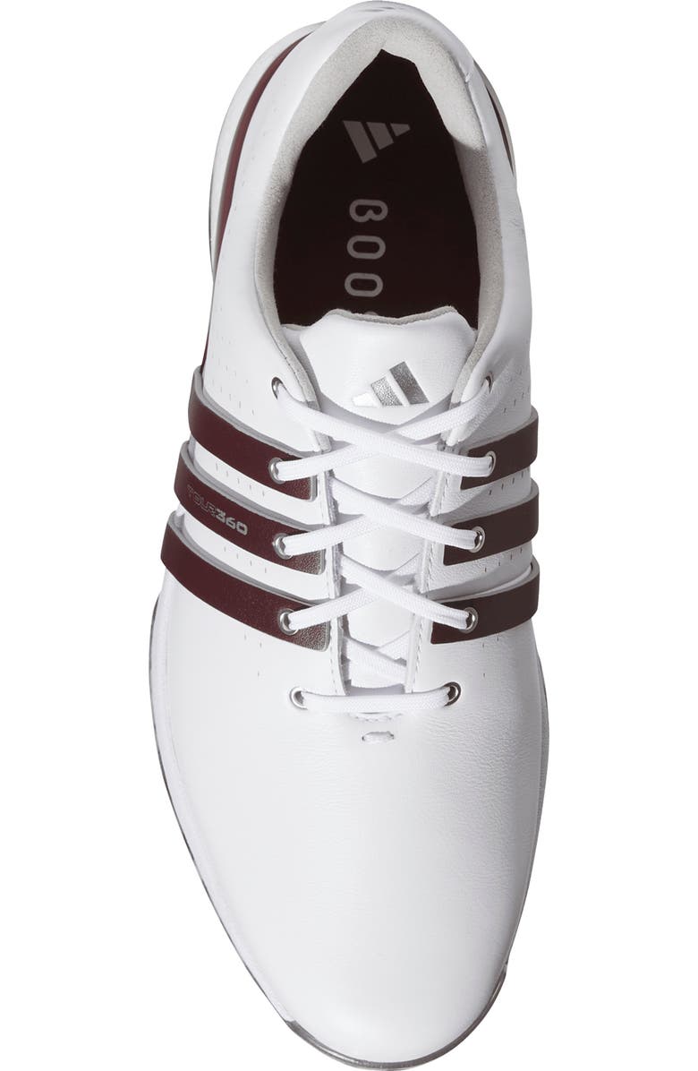adidas Tour360 24 Golf Shoe, Alternate, color, White/ Maroon/ Iron