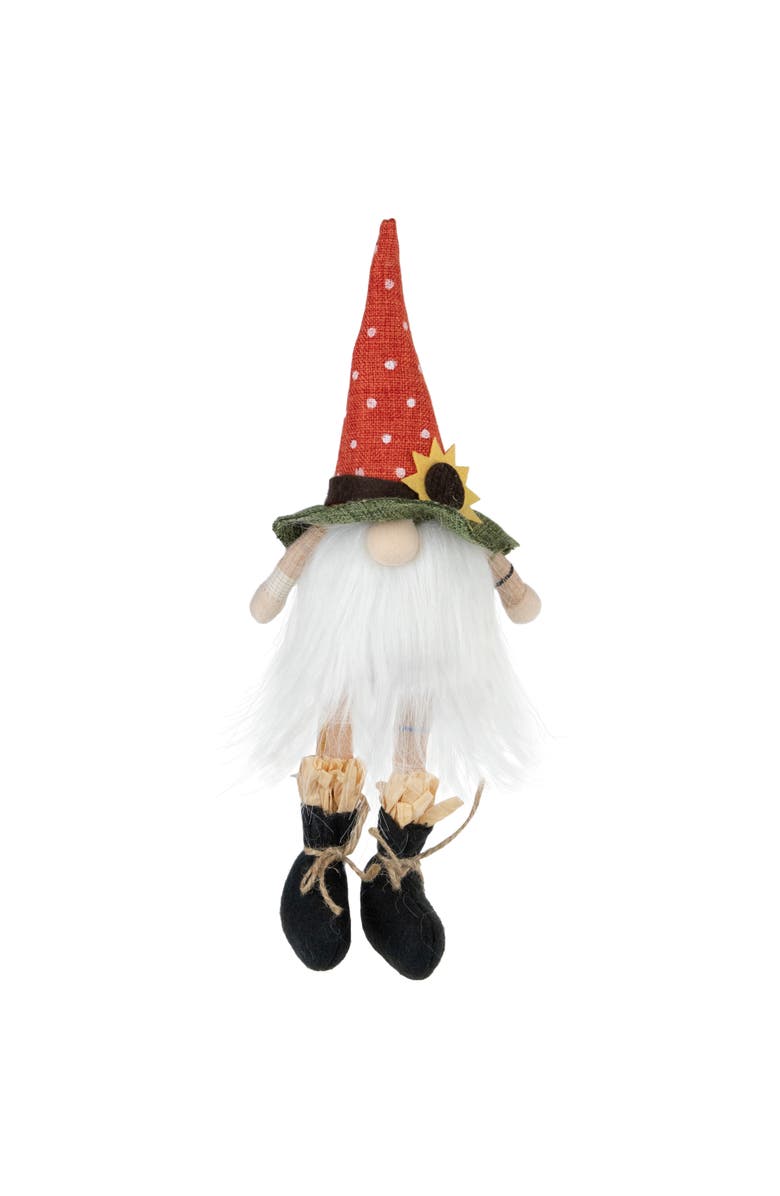Northlight Sitting Sunflower Autumn Harvest Gnome Figurine - 11", Main, color, Orange