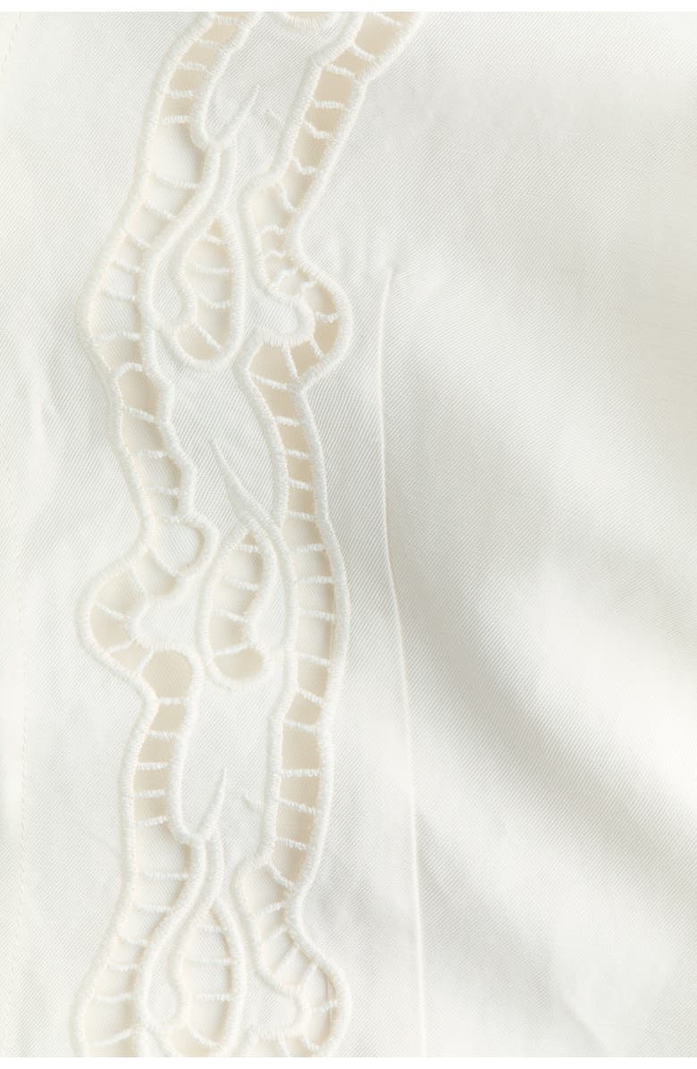 H&M Tie-front Linen-blend Blazer, Alternate, color, White