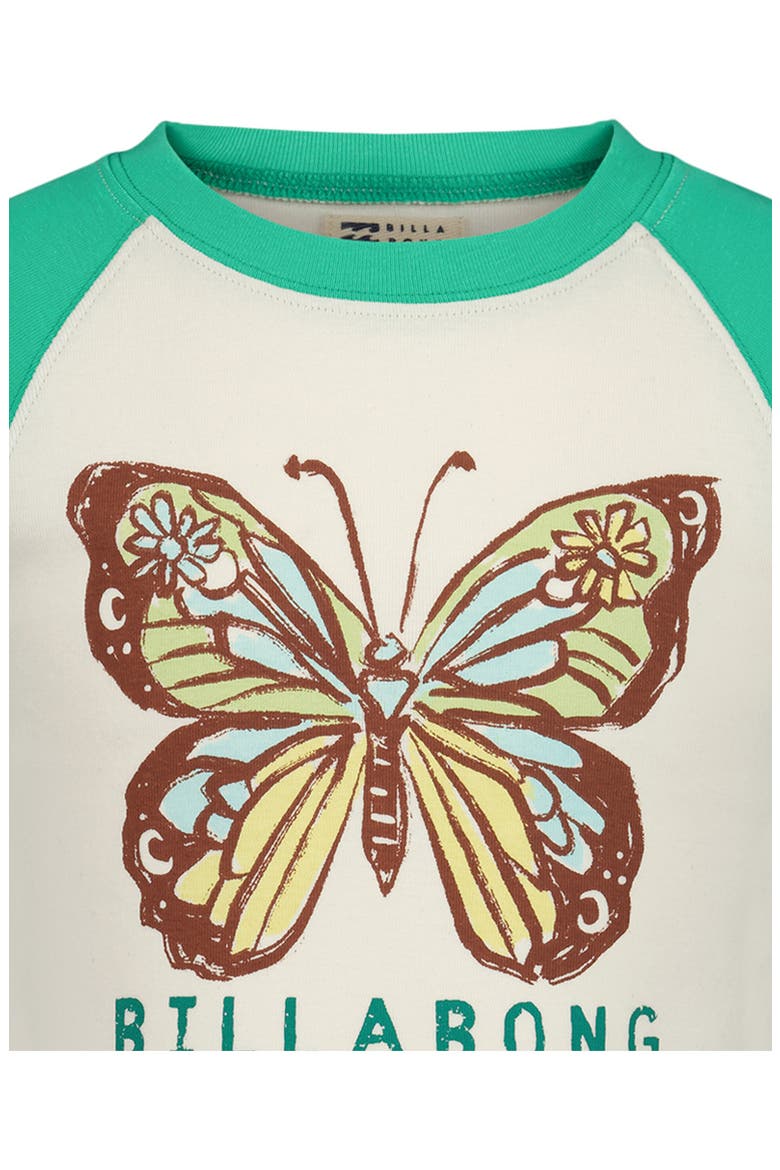 Kids' Butterfly Stamp Raglan T-Shirt, Alternate, color, GUMDROP GREEN