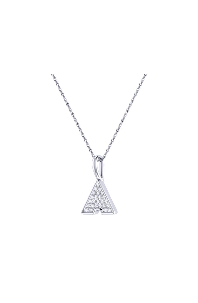 LuvMyJewelry Skyscraper Triangle Sterling Silver Diamond Chain Pendant, Alternate, color, 