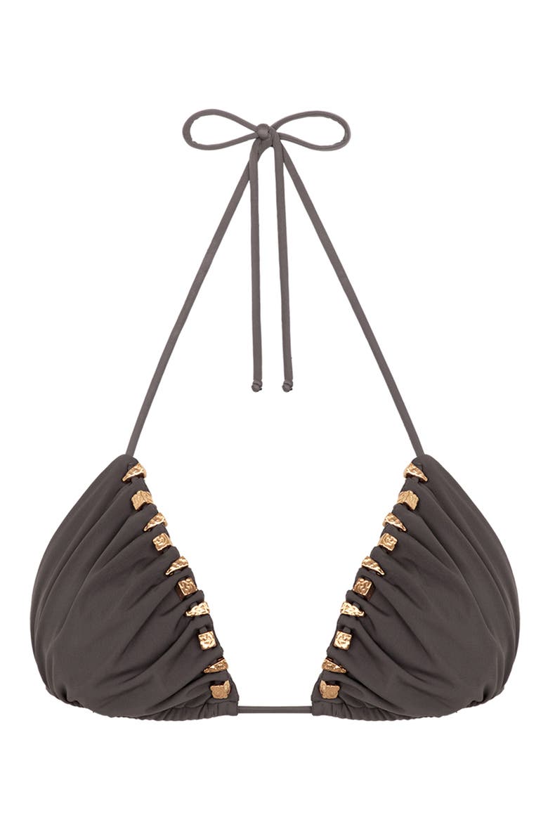 Marissa Triangle Bikini Top, Alternate, color, GREY