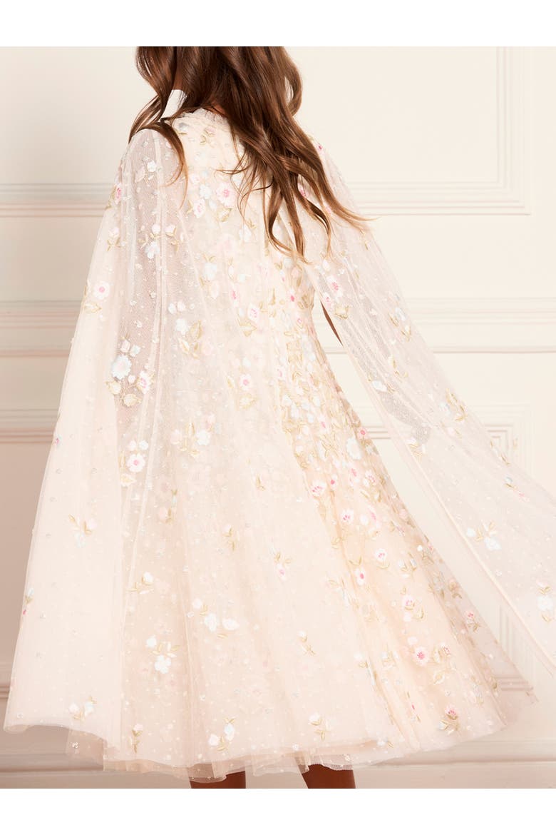 Ethereal Blooms Cape Kids Dress, Alternate, color, Cream/Multi