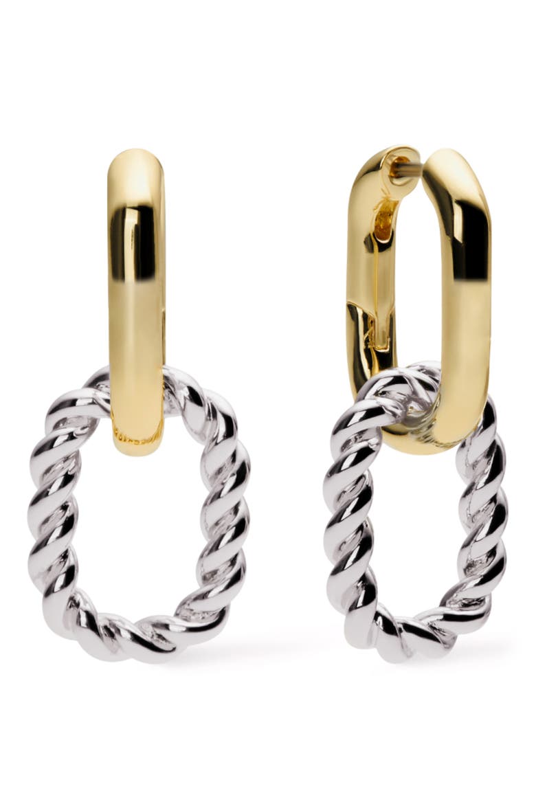 Ash Double Hoop Earrings, Main, color, GOLD / SILVER