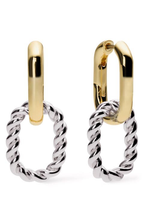 Solanales Crystal Linear Link Drop Earrings