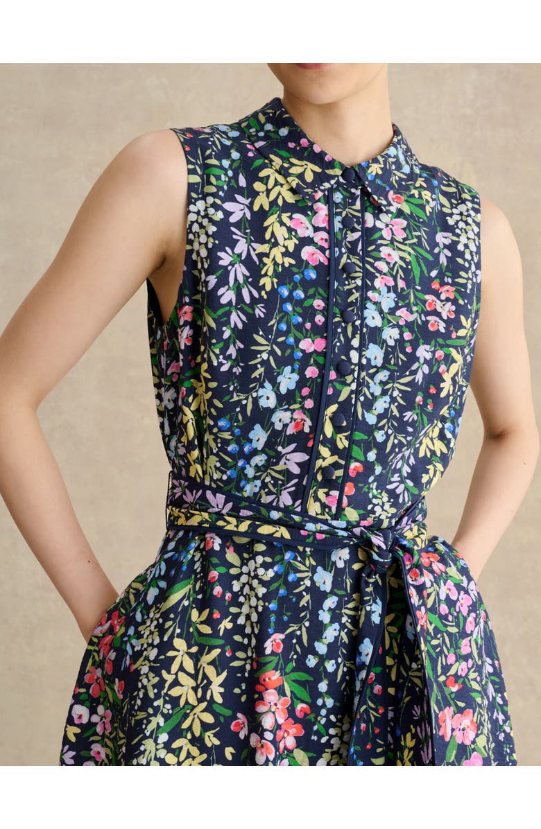 HOBBS LONDON Alberta Floral Midi Shirt Dress, Alternate, color, Midnightmulti