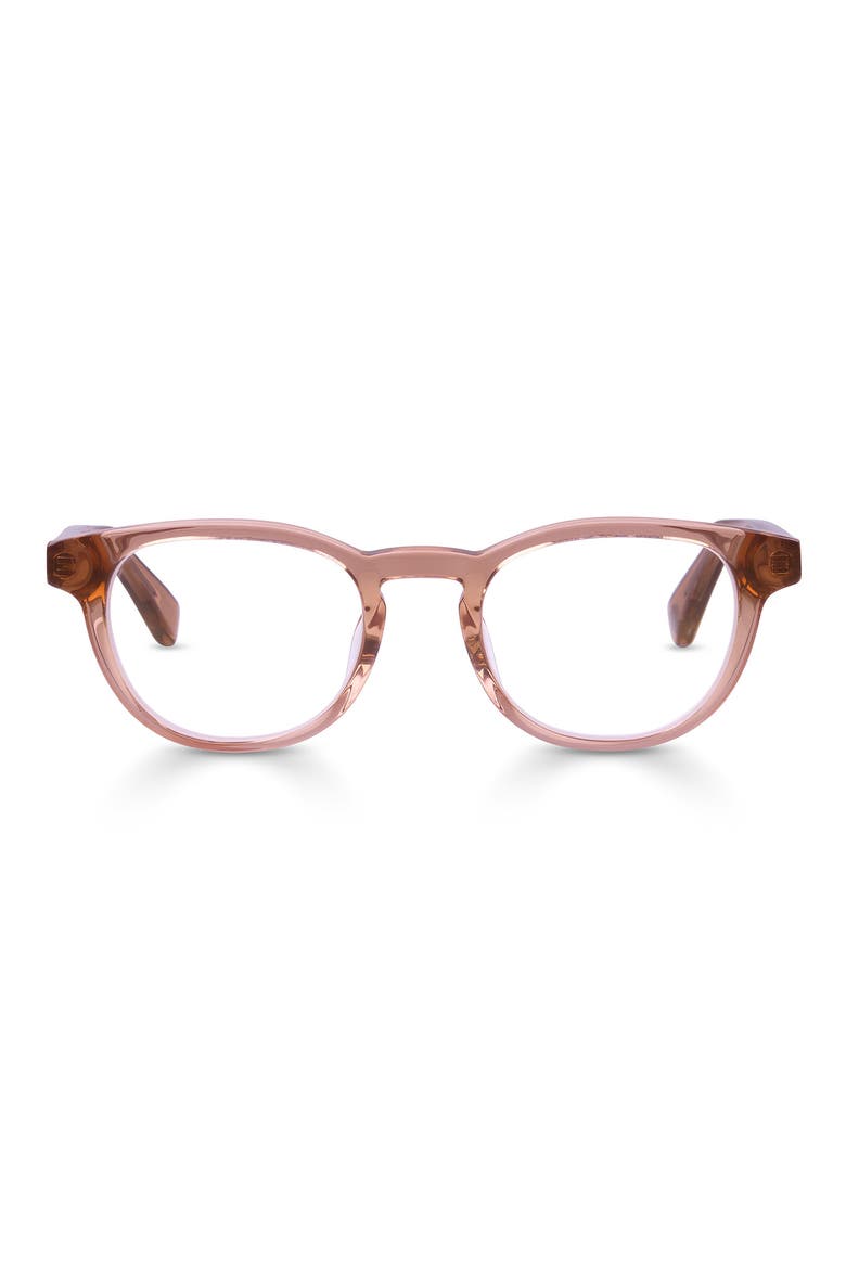 Clearly 46mm Round Reading Glasses, Main, color, ROSE CRYSTAL