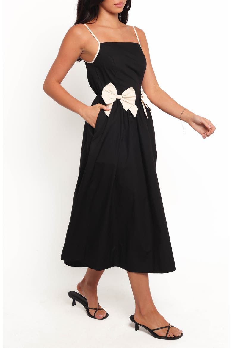 Tia Midi Dress, Alternate, color, BLACK
