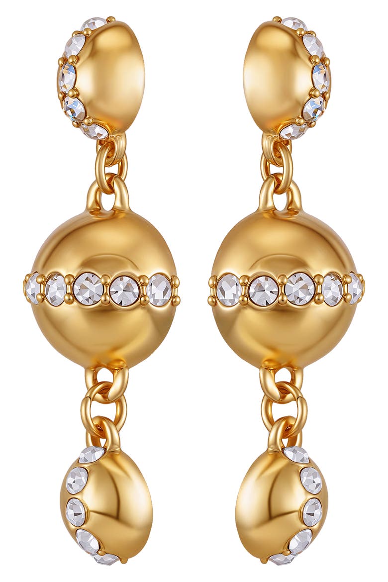 Crystal Circle Drop Earrings, Alternate, color, GOLD TONE
