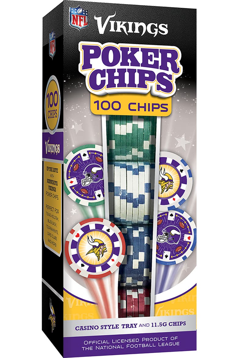 Minnesota Vikings 100 Piece Poker Chips, Main, color, Multicolor