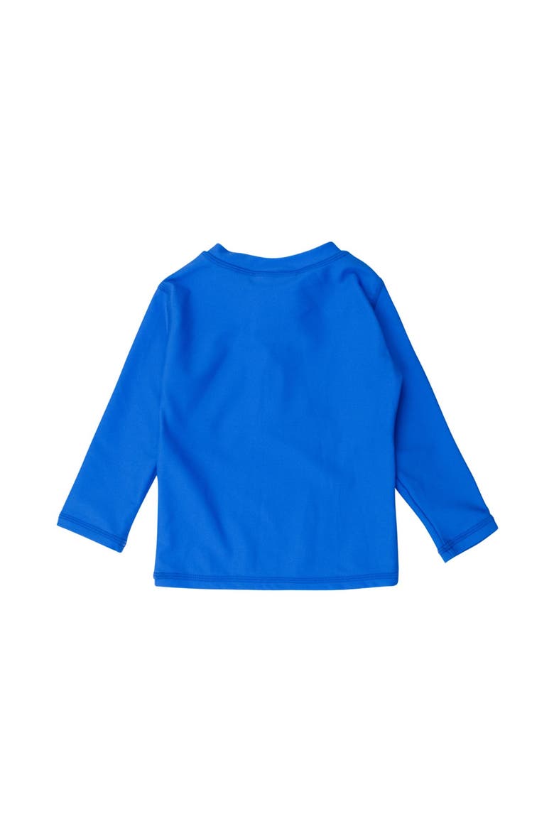 Boys Upf50+ Sun Protected Zipper Long Sleeve Rash Guard, Alternate, color, Sonic Blue