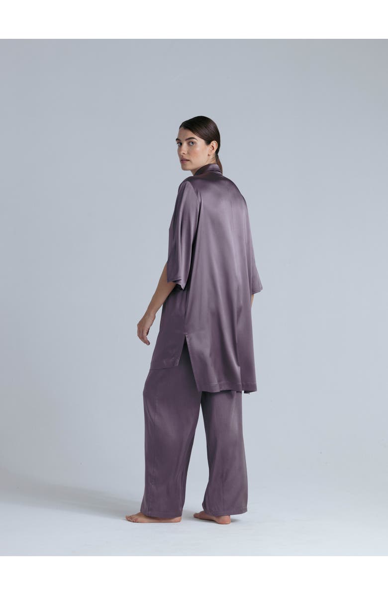 Alas Silk Long Shirt Dress, Alternate, color, Noble Purple