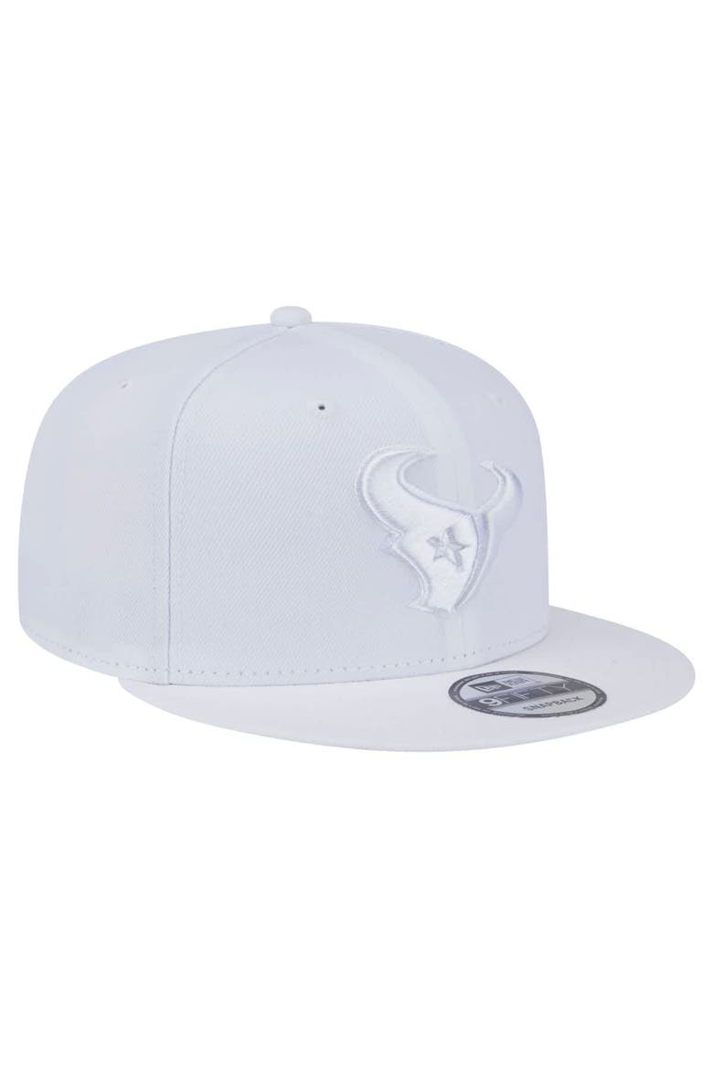 Men's New Era Houston Texans Main White on White 9FIFTY Snapback Hat, Alternate, color, White