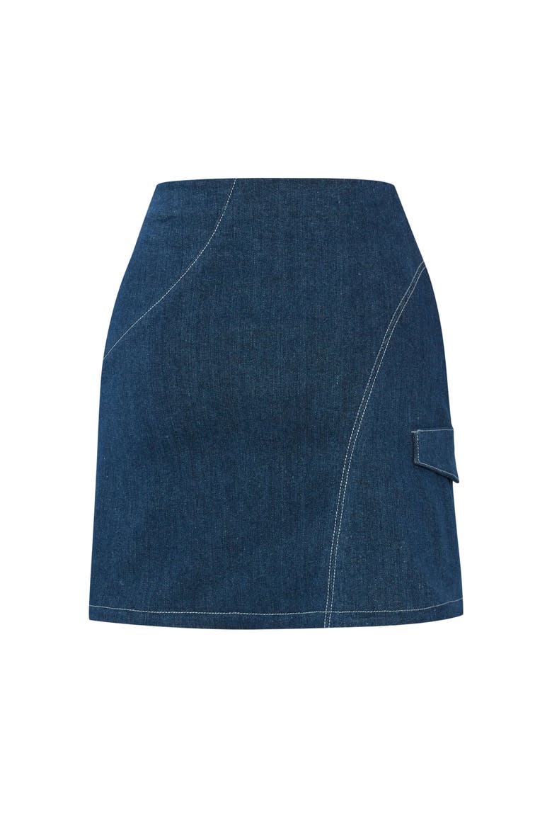 Spin Denim Skirt, Alternate, color, Blue