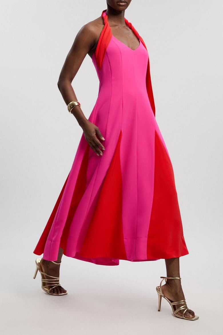 Colour Block Maxi Dress, Alternate, color, Pink