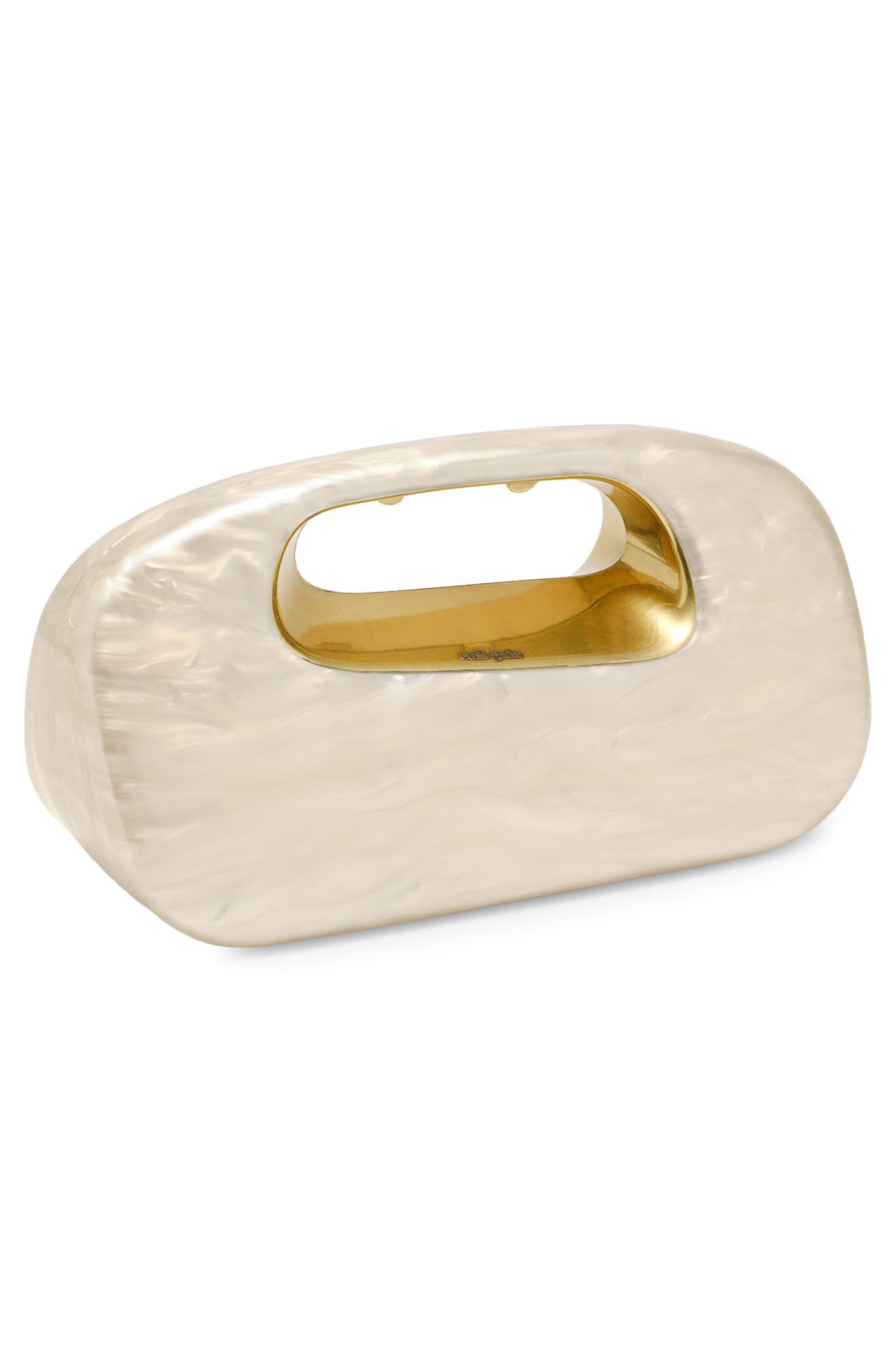 Amara Acrylic Clutch, Alternate, color, IVORY