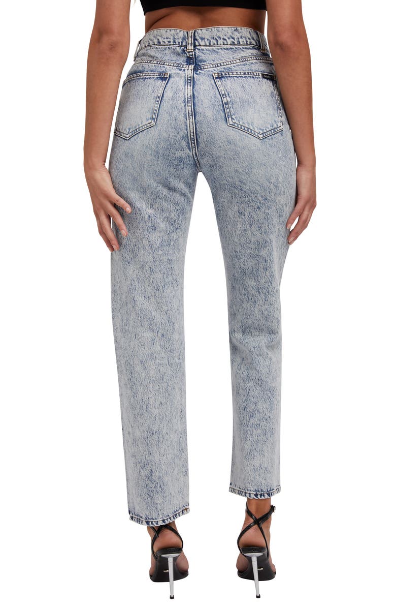 Bardot Remi Crossover Waist Straight Leg Jeans, Alternate, color, Acid