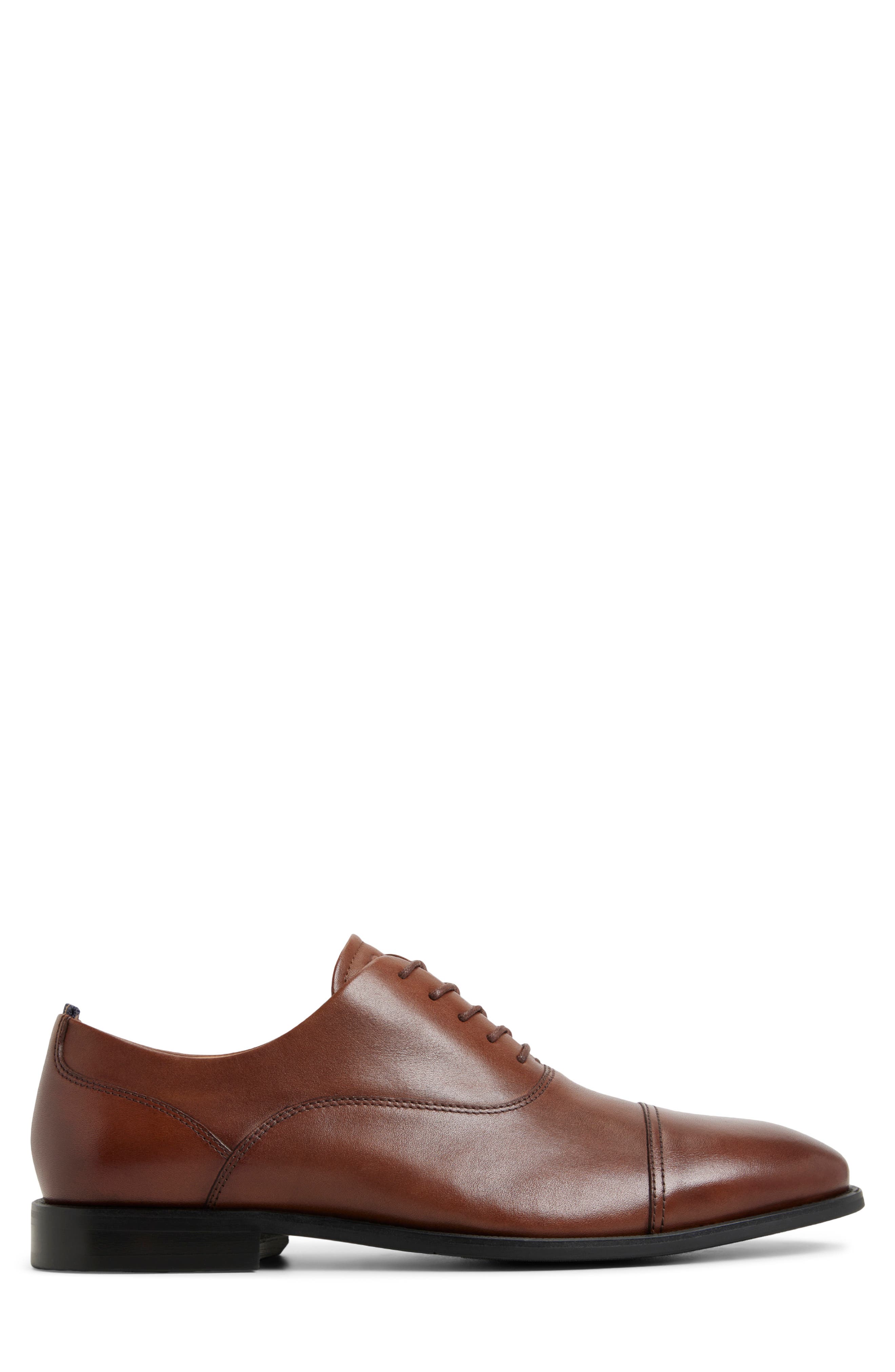 Brooks Brothers Cassel Cap Toe Oxford, Alternate, color, Cognac Leather Smooth