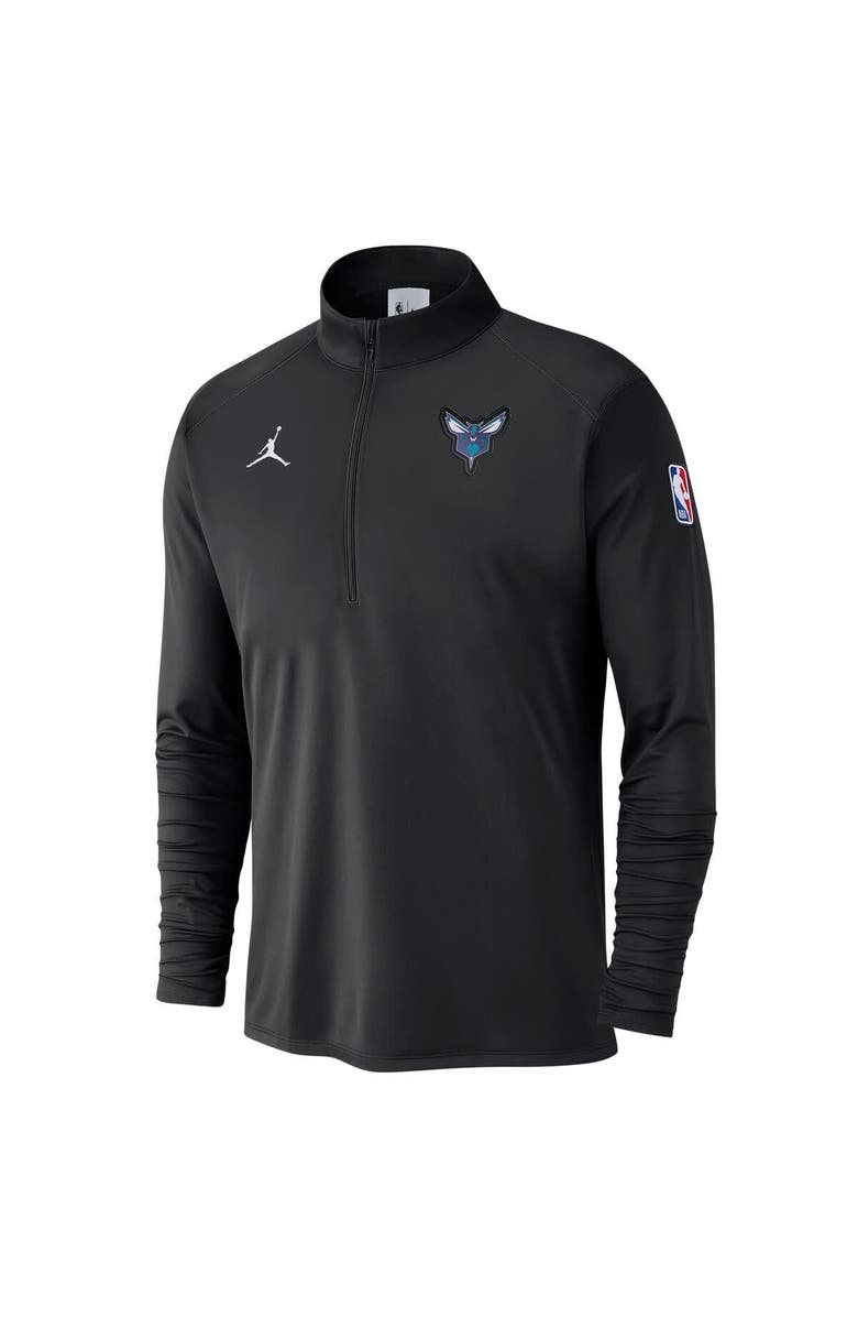 Jordan Brand Men's Jordan Brand Black Charlotte Hornets 2024/25 Courtside Performance Half-Zip Top, Alternate, color, 