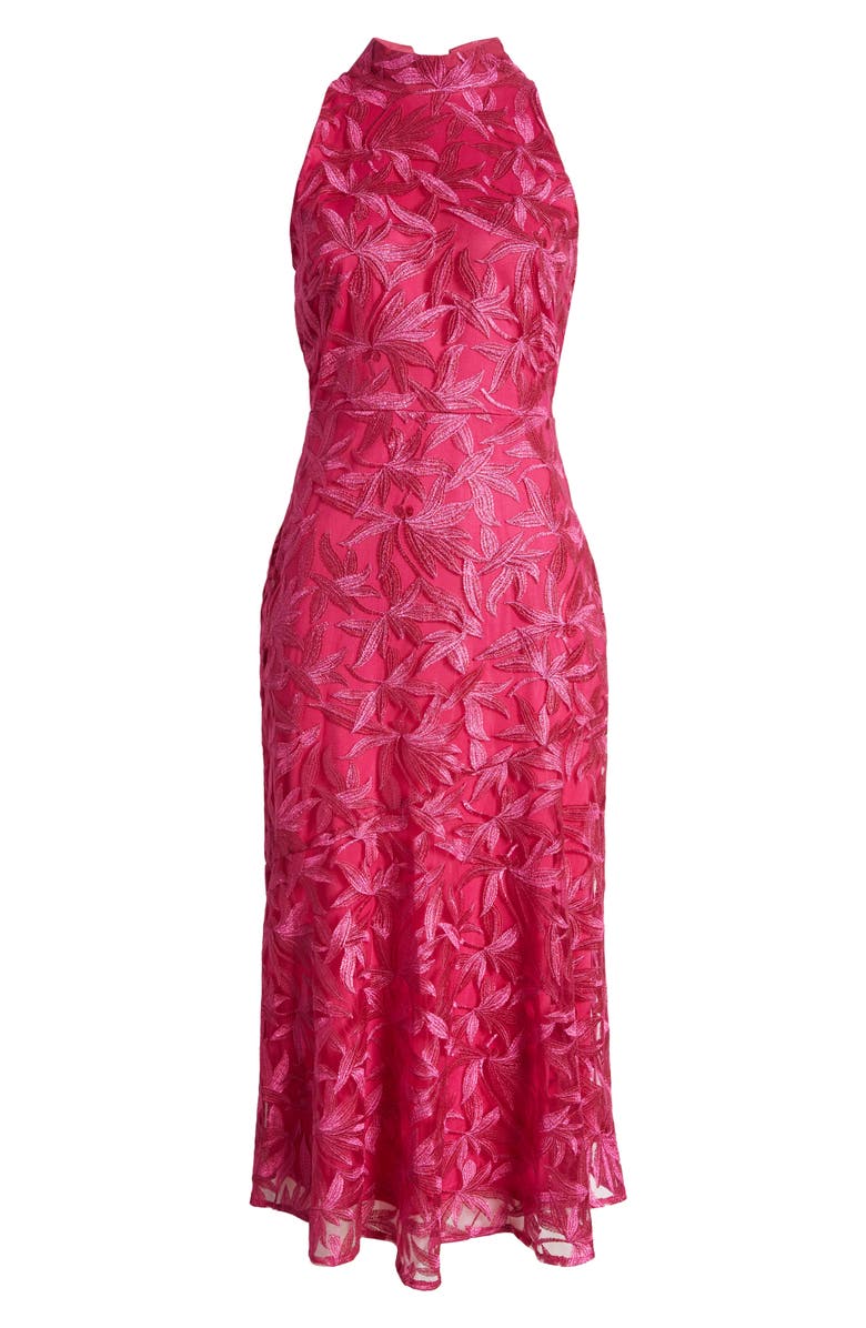 Sam Edelman Embroidered Mock Neck Midi Dress, Alternate, color, 