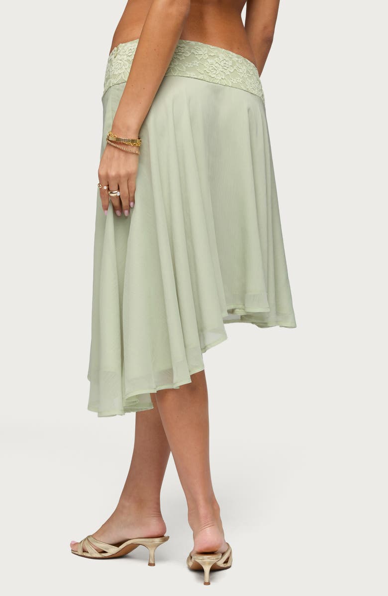 EDIKTED Evia Lacey Asymmetric Midi Skirt, Alternate, color,