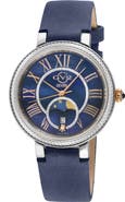 GV2 Genoa Diamond Embellished Leather Strap Watch, 37mm