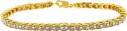Haus of Brilliance 10K Yellow Gold Plated Silver 1 cttw Prong-Set Diamond Pear Shape Link Bracelet