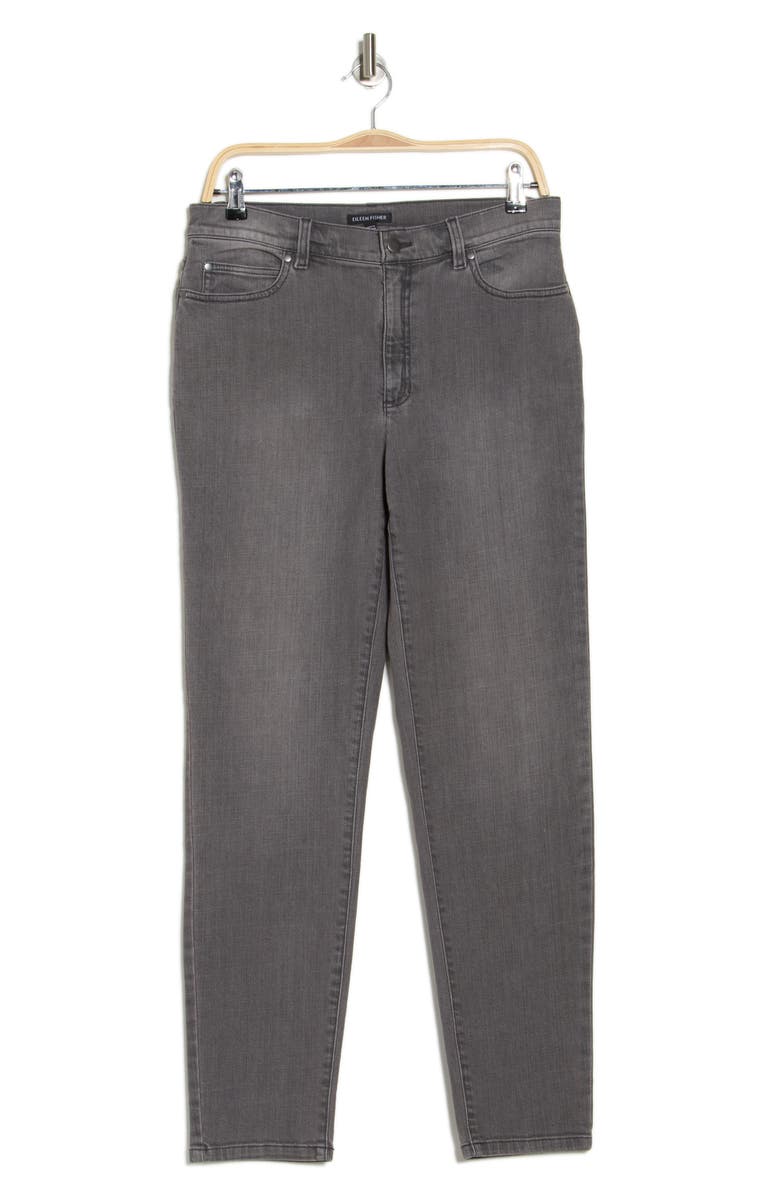 Eileen Fisher High Waist Slim Fit Straight Leg Jeans, Alternate, color, Carbon