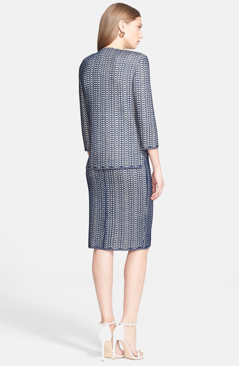 St. John Collection Pointelle Knit Jacket, Alternate, color, 