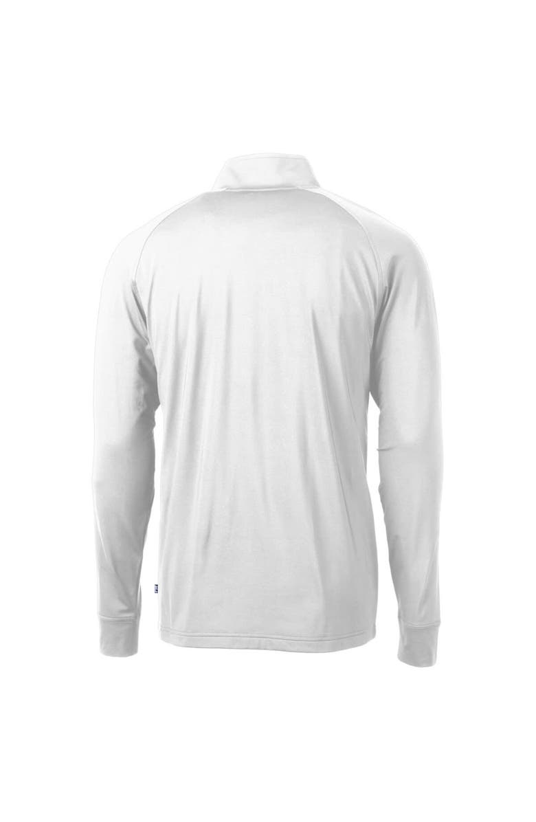 Cutter & Buck Men's Cutter & Buck White Georgia Bulldogs Alumni Logo Adapt Eco Knit Stretch Recycled Quarter-Zip Top, Alternate, color,