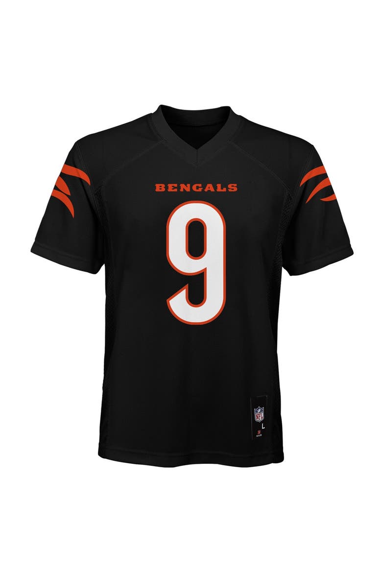 Youth Joe Burrow Black Cincinnati Bengals Replica Player Jersey, Alternate, color, Black