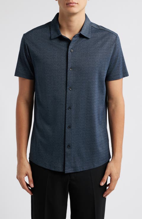 Robert Barakett button down Knit Shirt RB61130