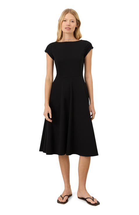 Fit & Flare Ballet Neck Dress Made With Organic Cotton