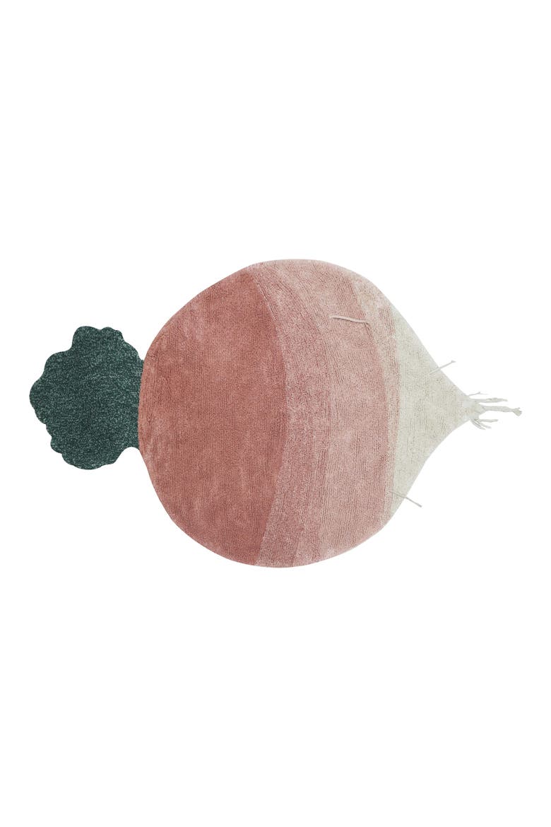 Kids' Ramona The Radish Washable Cotton Rug, Main, color, NATURAL GREEN ASH ROSE