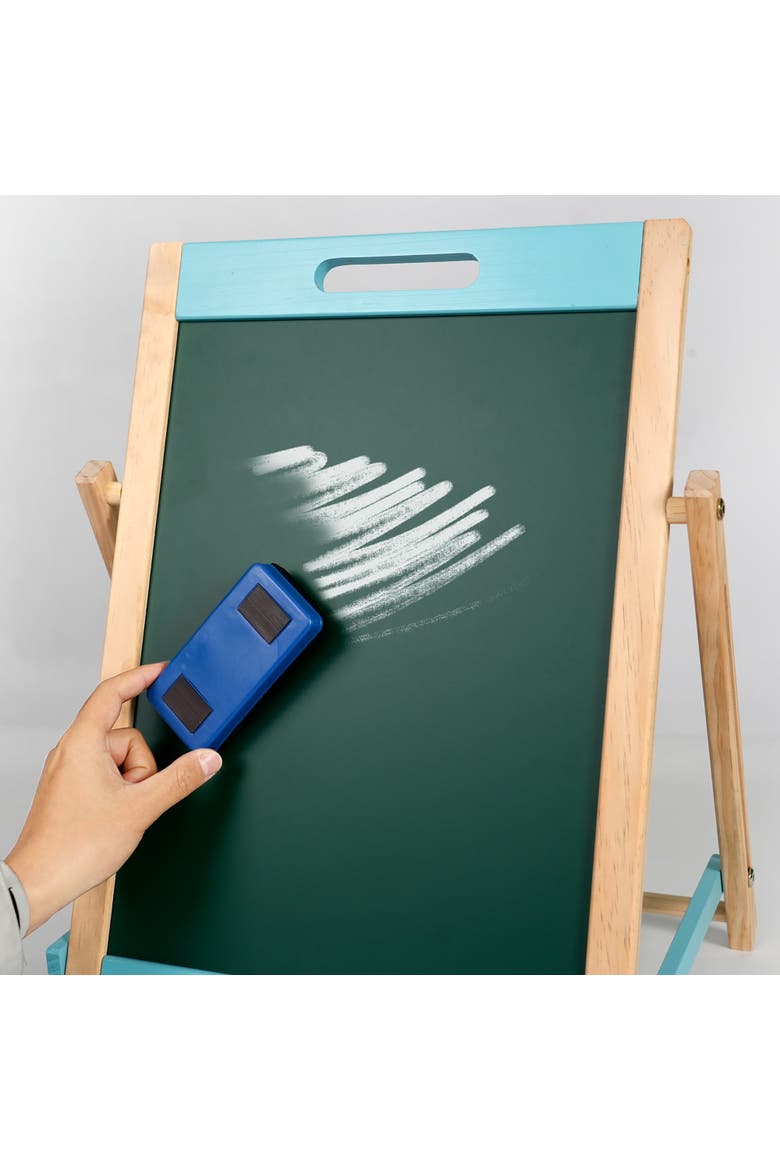Wooden Tabletop Art Easel Doublesided Magnetic Chalk & White, Alternate, color, Multicolored