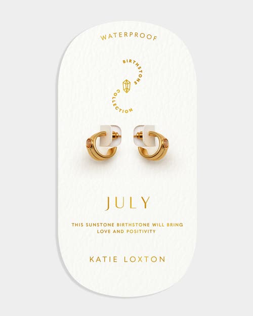 Katie Loxton 'july' Waterproof Gold Birthstone Hoop Earrings In Gold