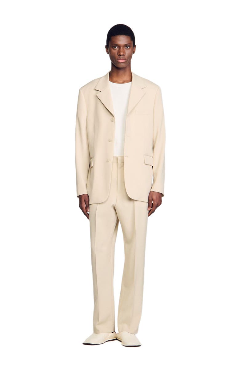 SANDRO Oversized wool suit jacket, Main, color, 