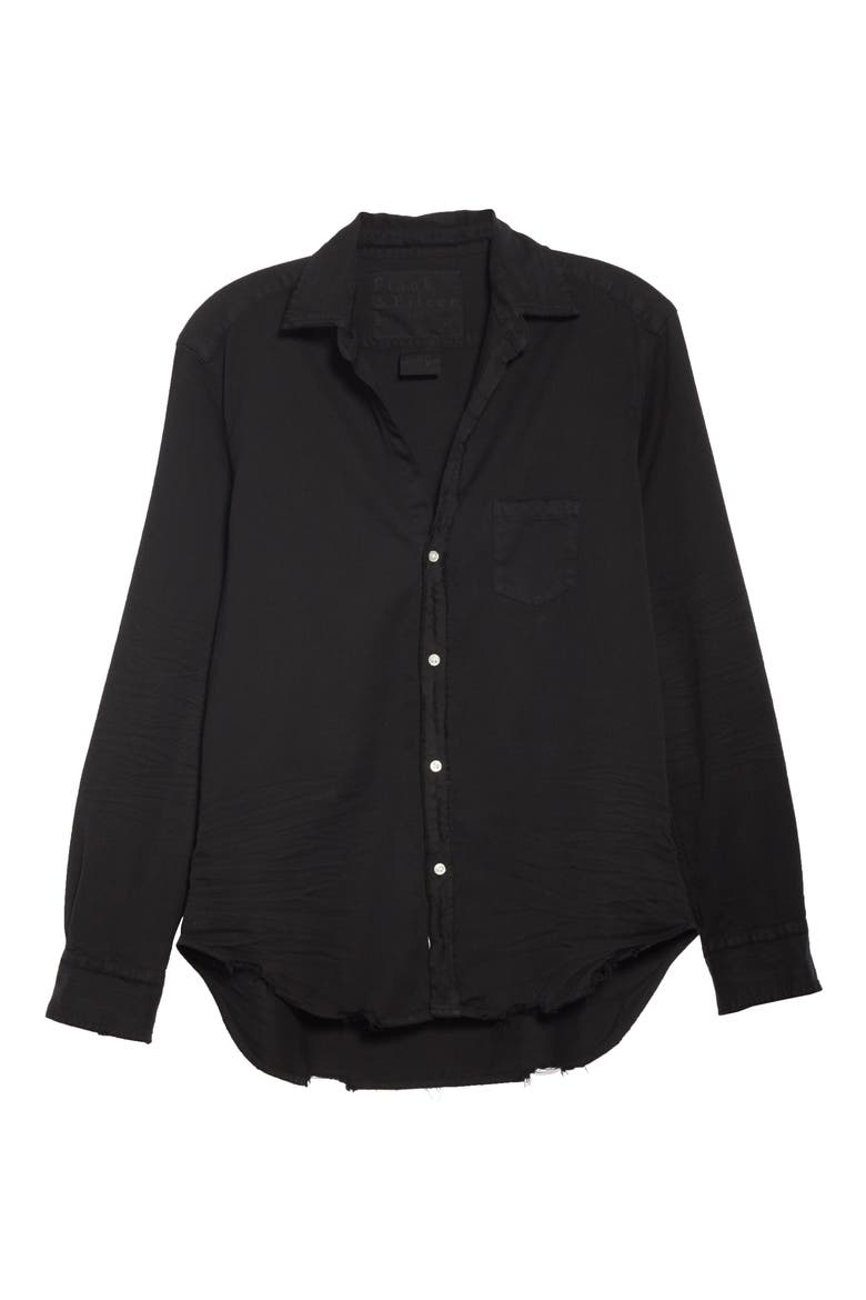 Eileen Relaxed Button-Up Shirt, Alternate, color, WASHED BLACK DENIM