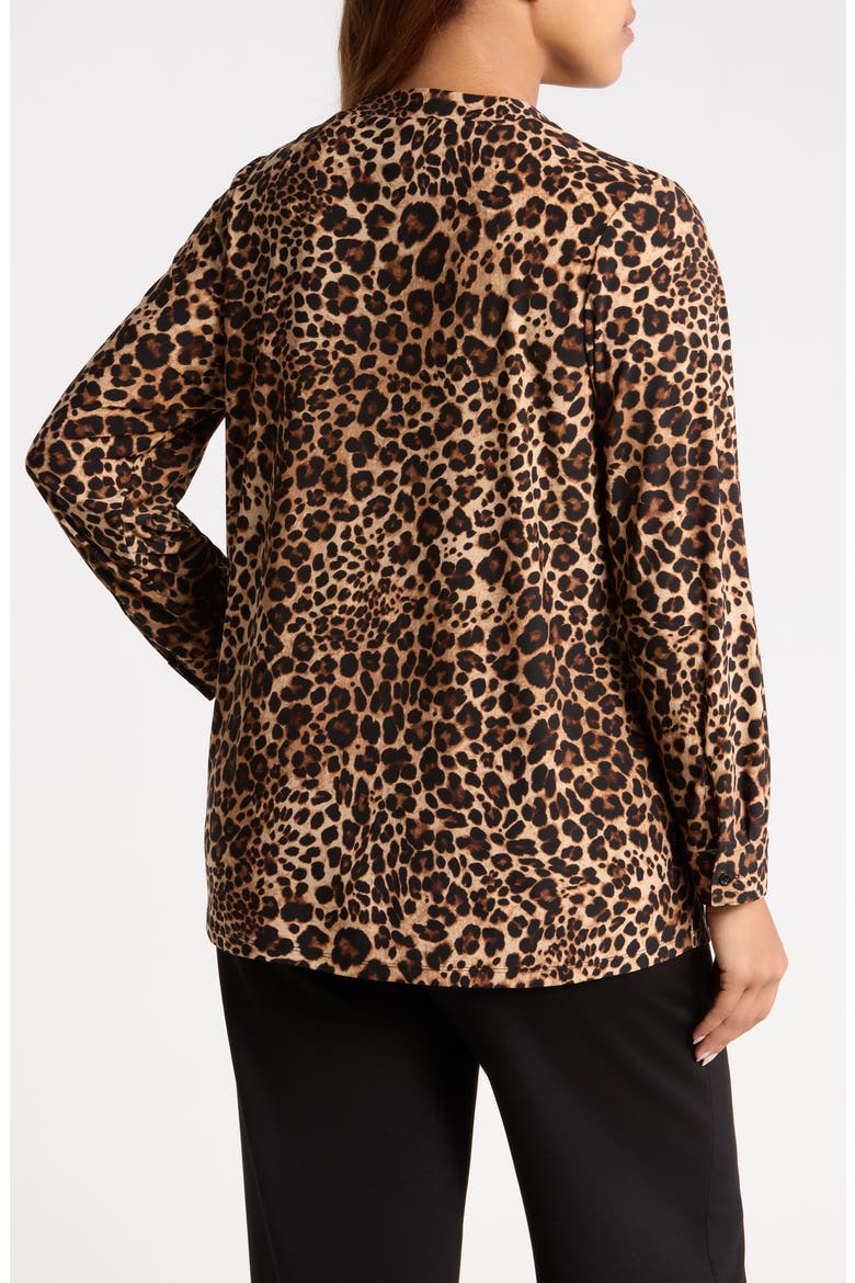 Print Split Neck Top, Alternate, color, ANNE BLACK MULTI
