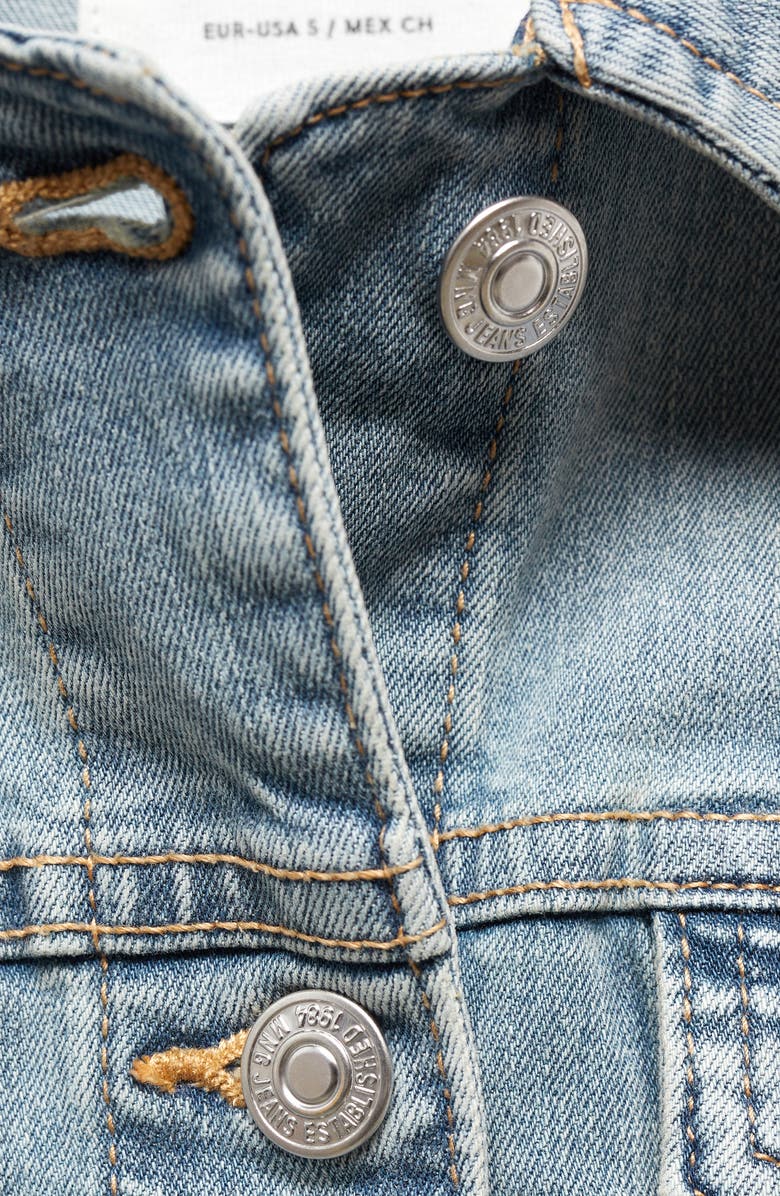 MANGO Crop Denim Jacket, Alternate, color, 