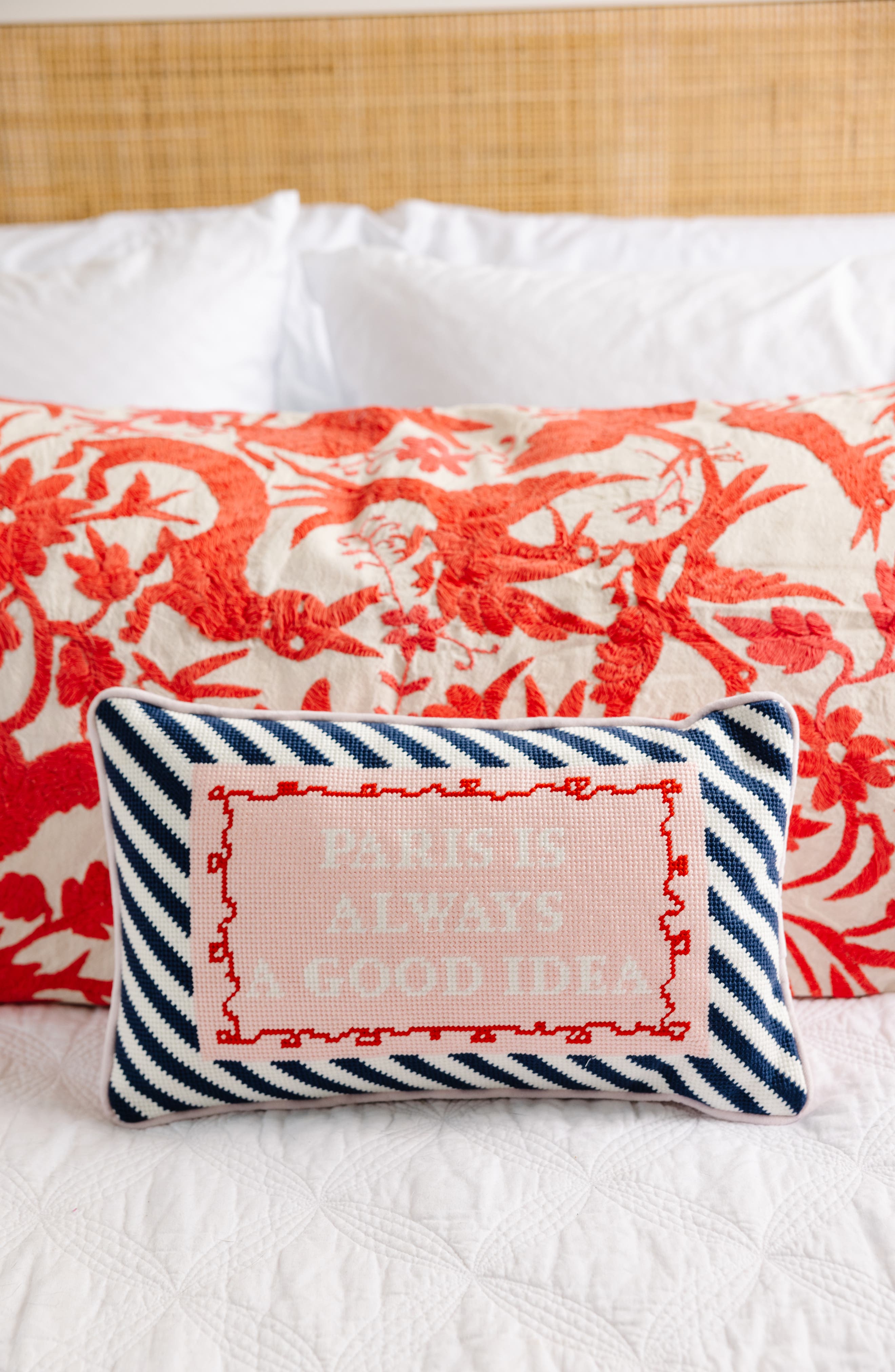 Furbish Studio Shady Beach Needlepoint Pillow