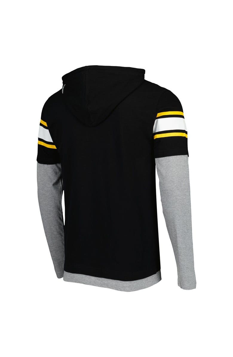 New Era Men's New Era Black Pittsburgh Steelers Long Sleeve Hoodie T-Shirt, Alternate, color,
