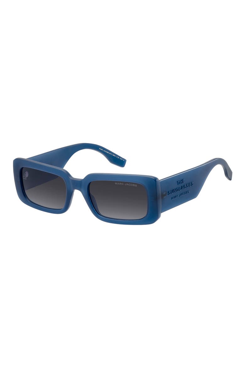 53mm Gradient Rectangular Sunglasses, Alternate, color, MATTE BLUE