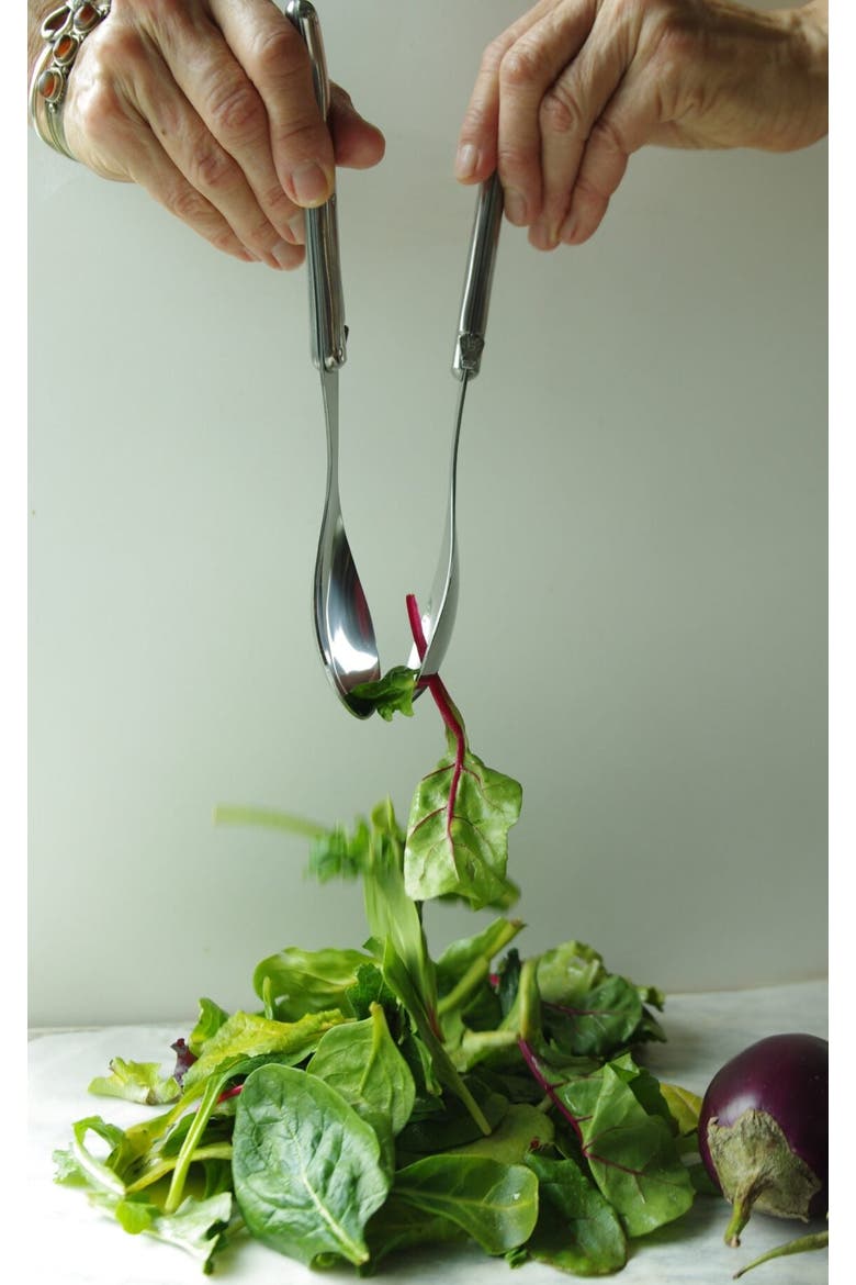 Platine Salad Serving Set in wooden box, Alternate, color, Platine Stainless Steel